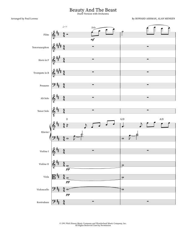 Beauty And The Beast (arr. Paul Lorenz)