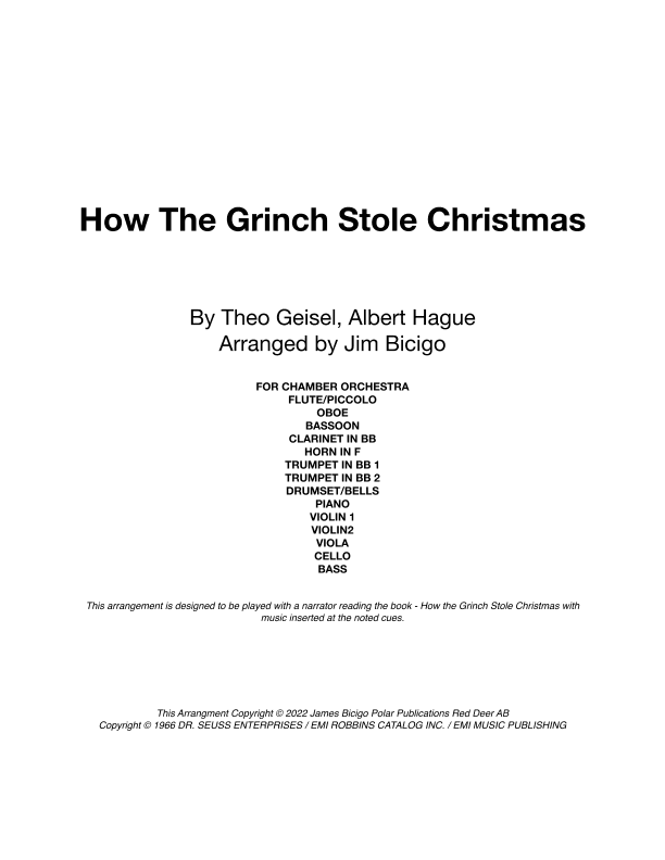 How The Grinch Stole Christmas (arr. James Bicigo)
