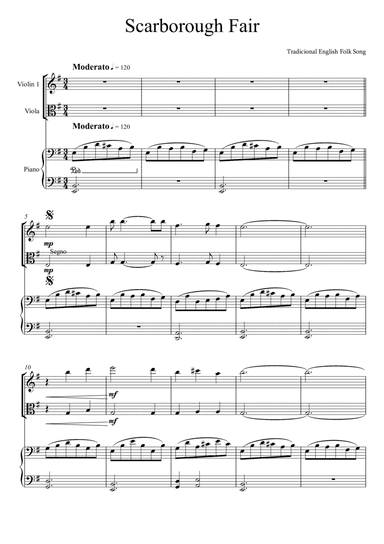 Scarborough Fair - Traditional English Folk Song (Violin and Viola Duet) (arr. André Laitano)