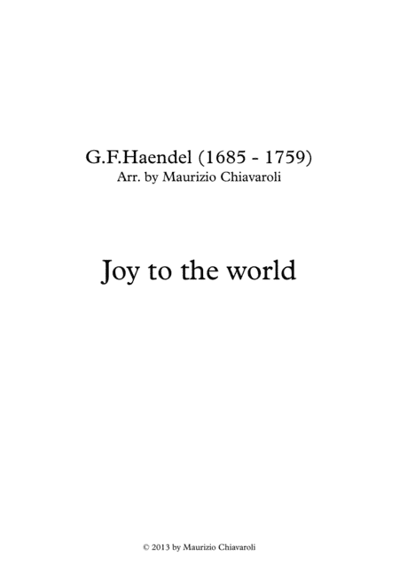 Joy to the world (arr. Maurizio Chiavaroli)