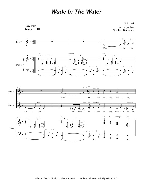 Wade In The Water (for 2-part choir) (arr. Stephen DeCesare)