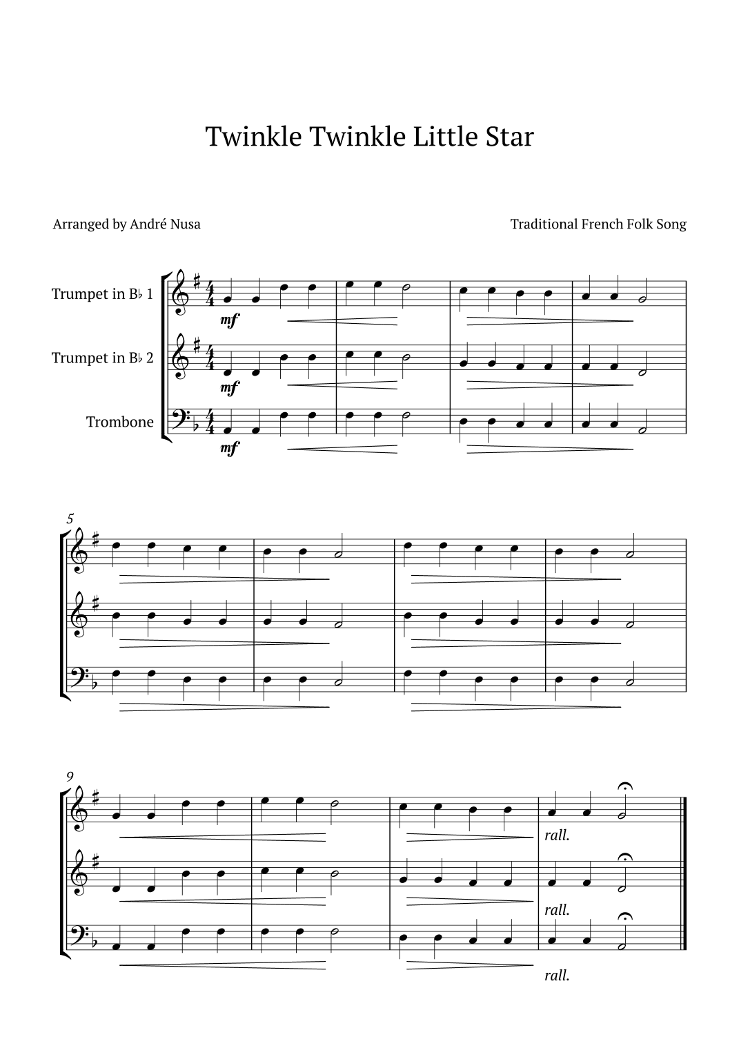 Twinkle Twinkle Little Star (arr. André Nusa)