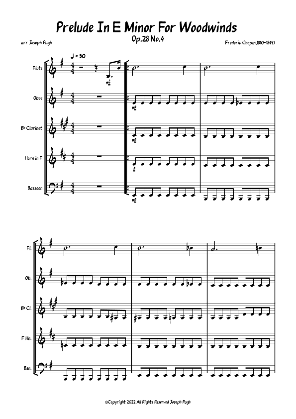 Prelude In E Minor (arr. Joseph Pugh)