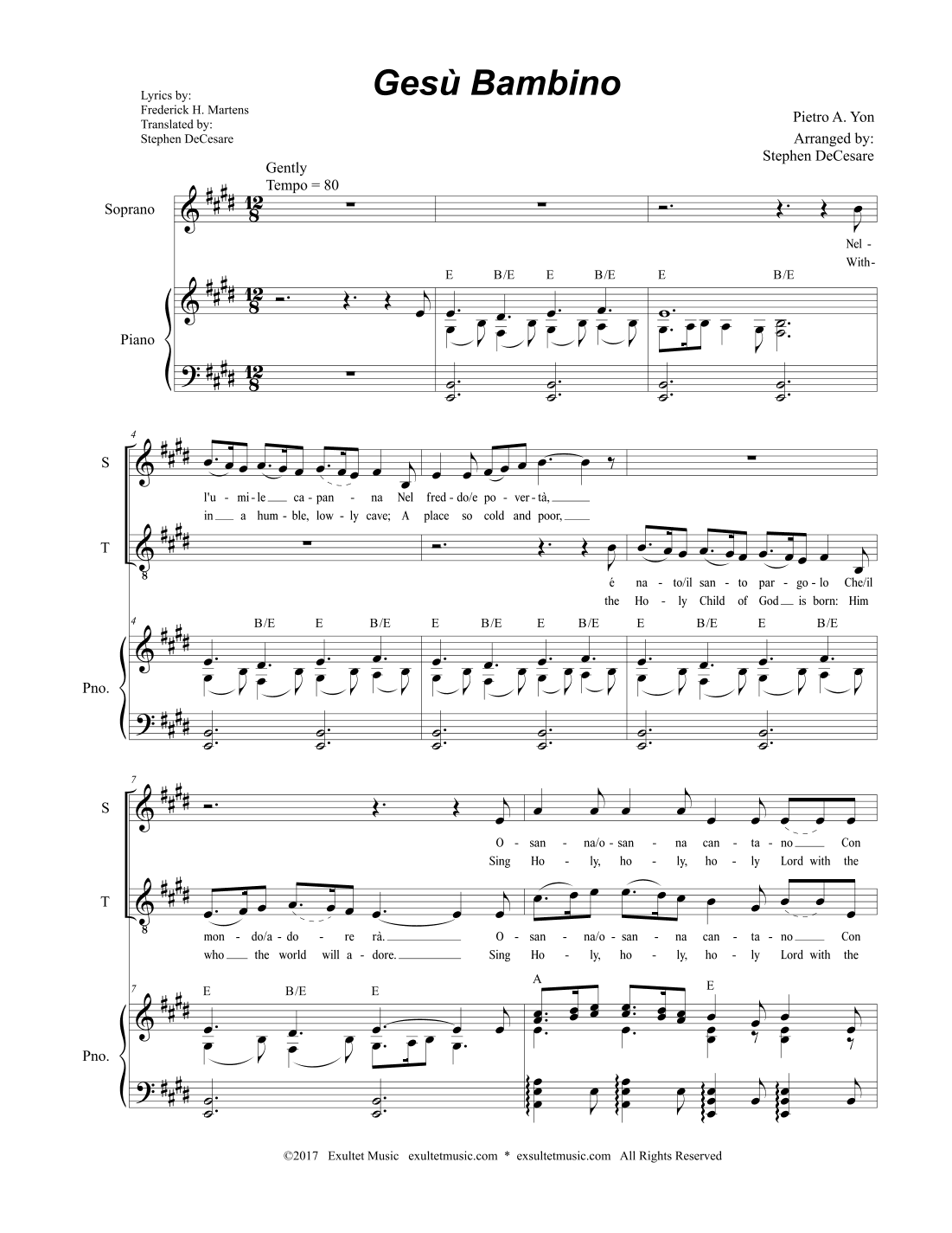 Gesu Bambino (Duet for Soprano and Tenor solo) (arr. Stephen DeCesare)