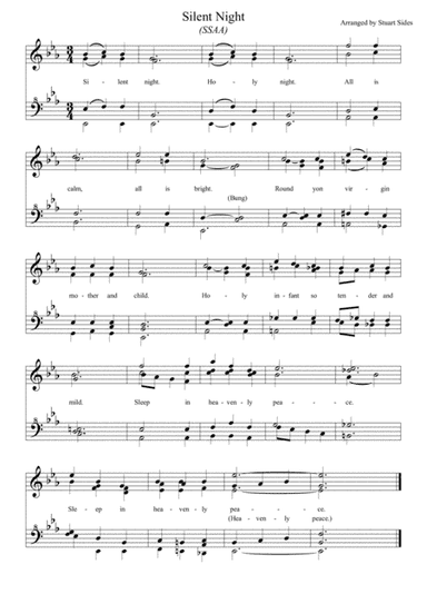 Silent Night - SSAA - slow light a cappella jazz - Stuart Sides (arr. Stuart Sides)