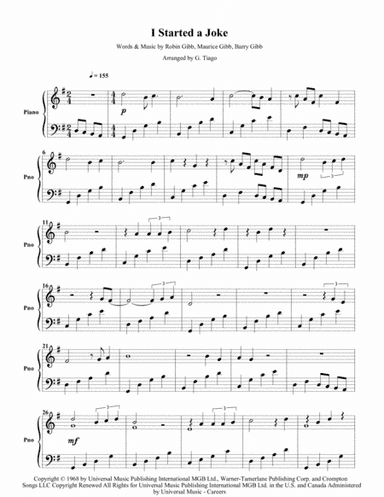 I Started A Joke (arr. G. Tiago)