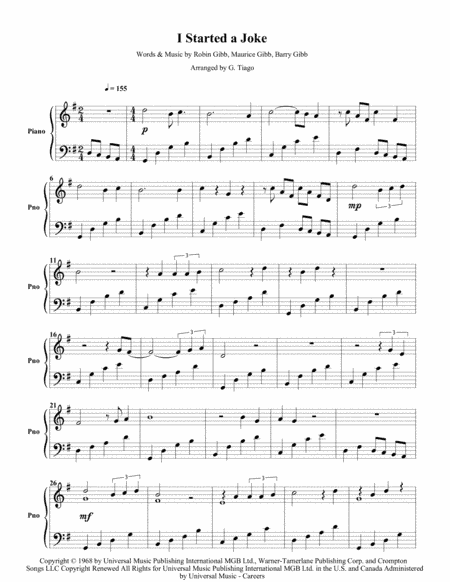 I Started A Joke (arr. G. Tiago)