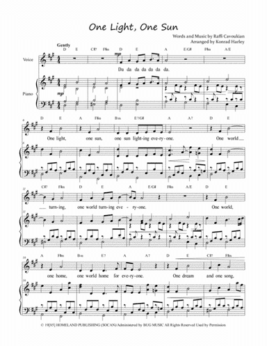 One Light, One Sun (arr. Konrad Harley)