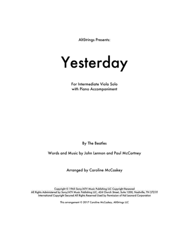 Yesterday (arr. Caroline McCaskey)