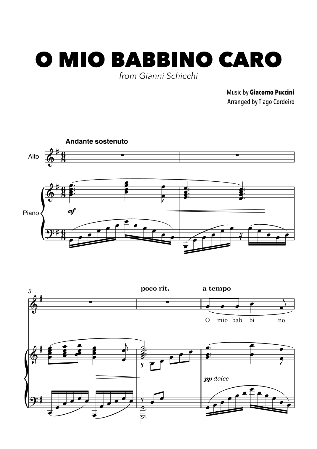 O Mio Babbino Caro (arr. Tiago Cordeiro)