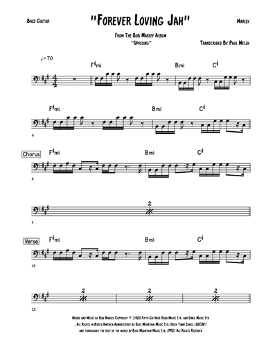 Forever Loving Jah (arr. Accubass)