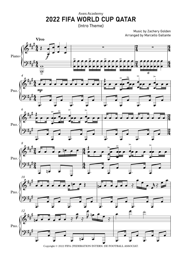 The Official Fifa World Cup Qatar 2022 Theme (arr. Marcello Gallante)