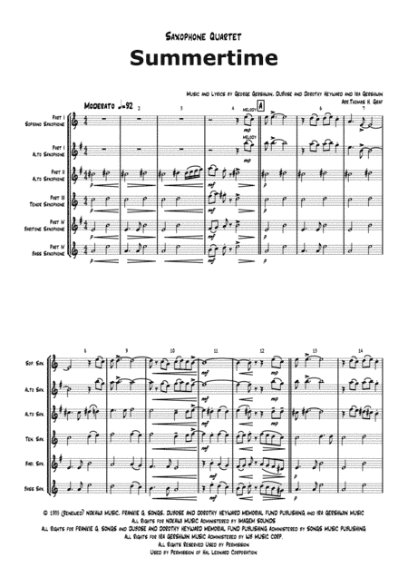 Summertime (arr. Thomas H. Graf)