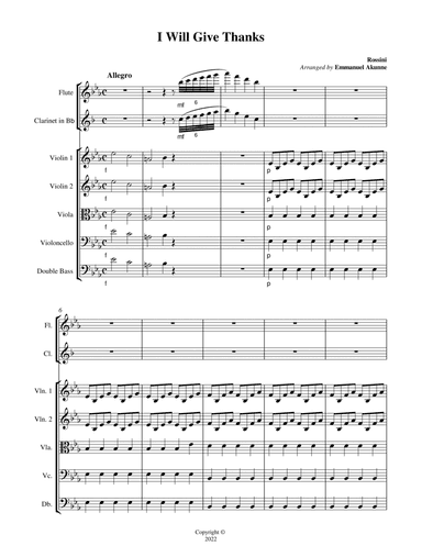 I Will Give Thanks Unto Thee (arr. Emmanuel Akunne)