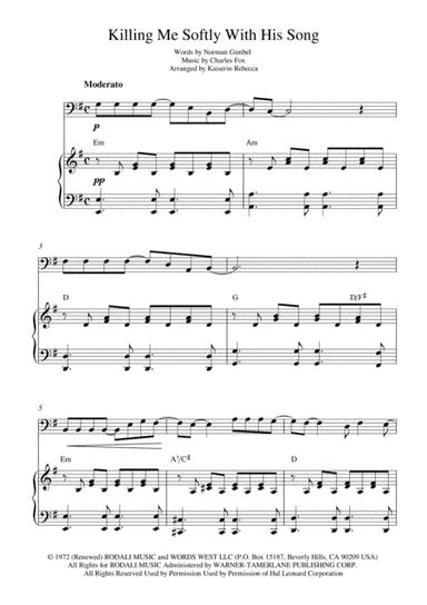Killing Me Softly With His Song (arr. Kaiserin Rebecca)