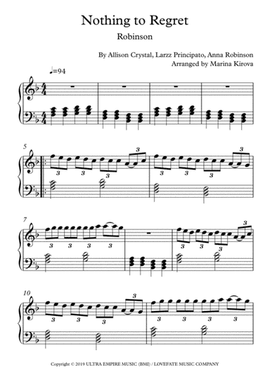 Nothing To Regret (arr. Marina Kirova)