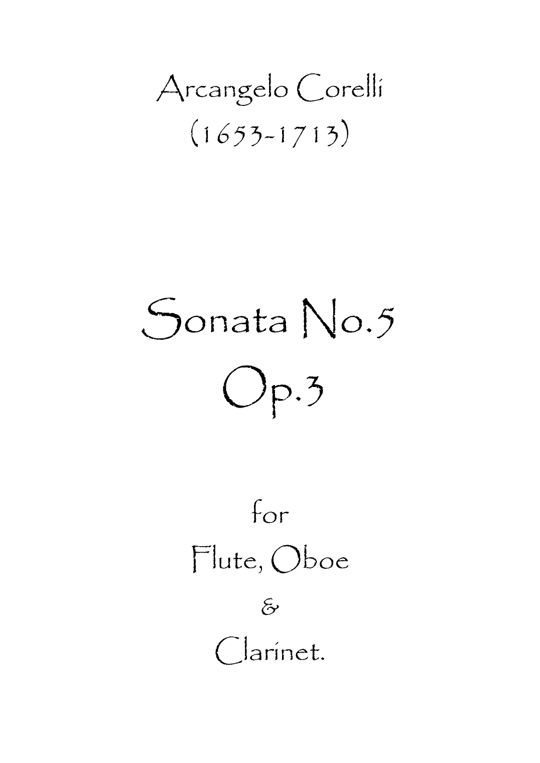 Sonata No.5 Op.3 (arr. Spence Bundy)