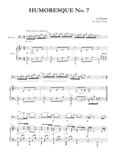 Humoresque No. 7 for Bassoon and Piano (arr. Diego Marani)
