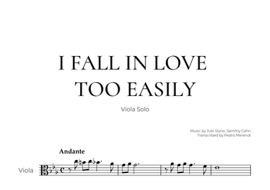 I Fall In Love Too Easily (arr. Pedro Merendi)