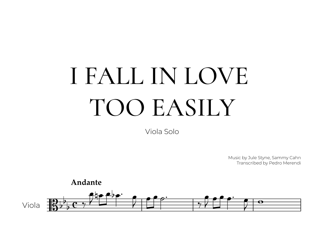 I Fall In Love Too Easily (arr. Pedro Merendi)
