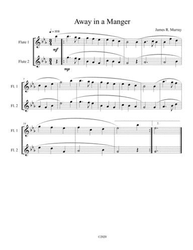 Away in a Manger (flute duet) (arr. B C Dockery)
