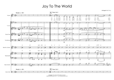 Joy to the World (3 horns, rhythm section, opt vocals) (arr. Matt Amy)
