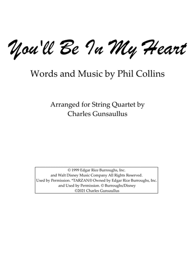 You'll Be In My Heart (arr. Charles Gunsaullus)