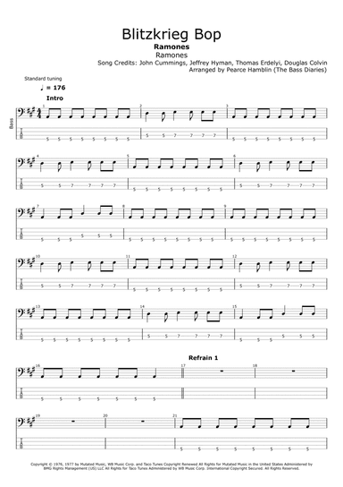 Blitzkrieg Bop (arr. The Bass Diaries)