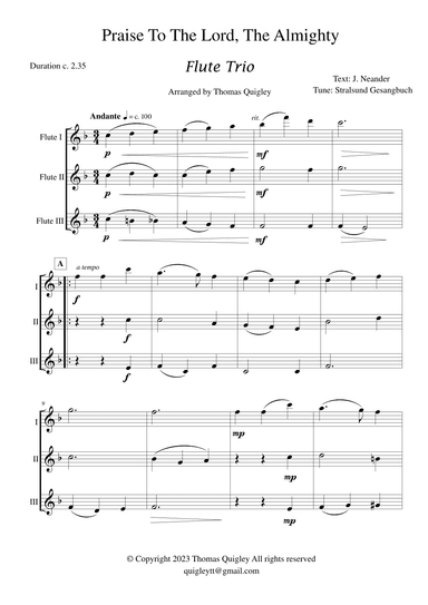 Praise to the Lord, the Almighty (arr. Thomas Quigley)