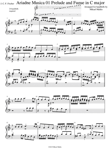 Ariadne Musica 01 - Prelude and Fugue in C major (arr. Mikael Maliks)