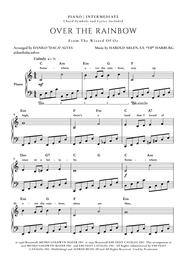 Over The Rainbow (arr. Danilo "Daca" Alves)