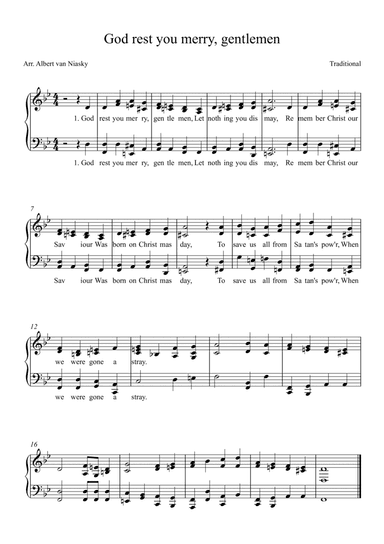 God rest you merry, gentlemen_D minor key (arr. Albert van Niasky)