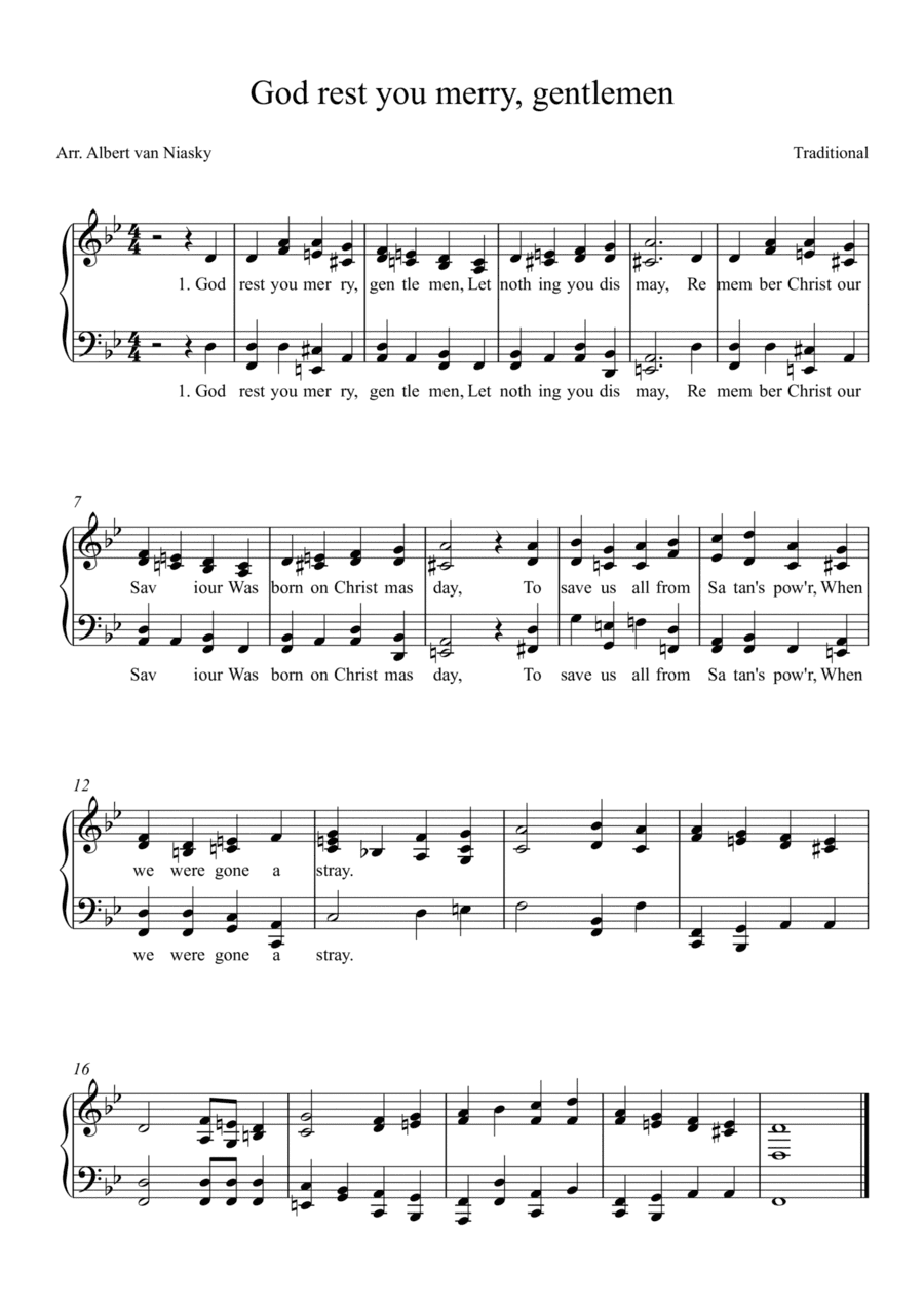 God rest you merry, gentlemen_D minor key (arr. Albert van Niasky)