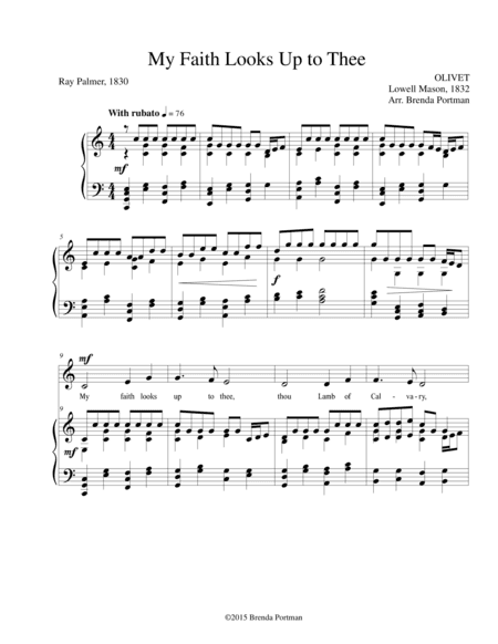 My Faith Looks Up to Thee (OLIVET), Low Voice, arr. Brenda Portman (arr. Brenda Portman)