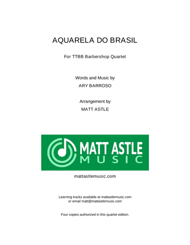 Aquarela Brasileira (aquarela Do Brasil) (brasil) (arr. Matt Astle)