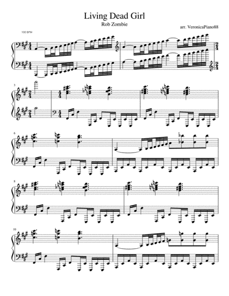 Living Dead Girl (arr. VeronicaPiano88)