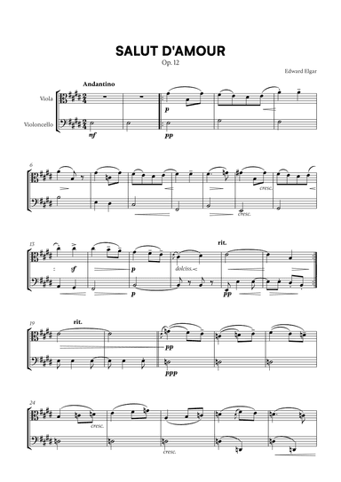Edward Elgar - Salut d'Amour for Viola and Cello (arr. Cadenza Editions)