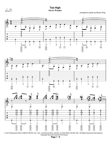 Too High (arr. Steven Michael King)
