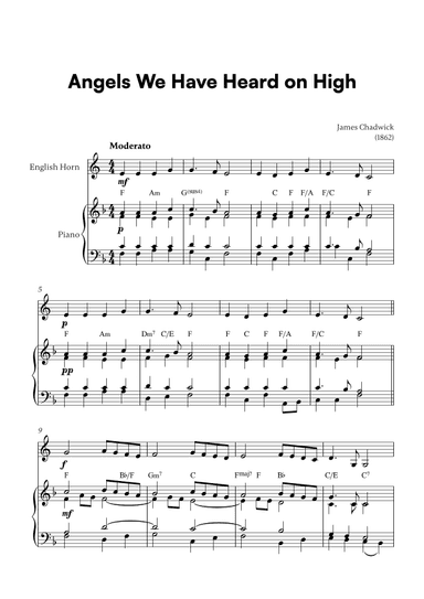 Angels we have heard on high (for English Horn and Piano) (arr. Cadenza Editions)