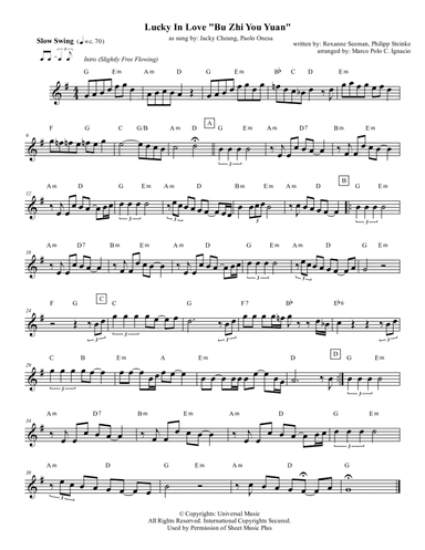 Lucky In Love (arr. Marco Polo C. Ignacio)