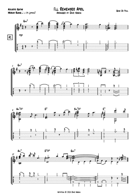 I'll Remember April (arr. Dave Niskin)