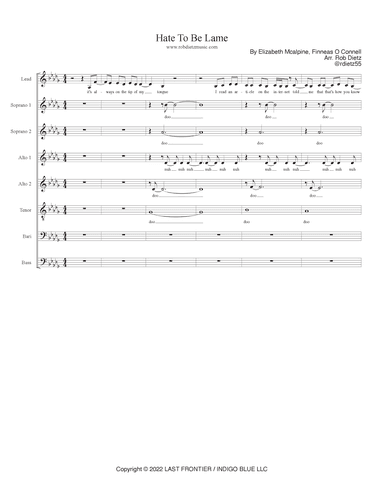 Hate To Be Lame Feat. Finneas (arr. Rob Dietz)