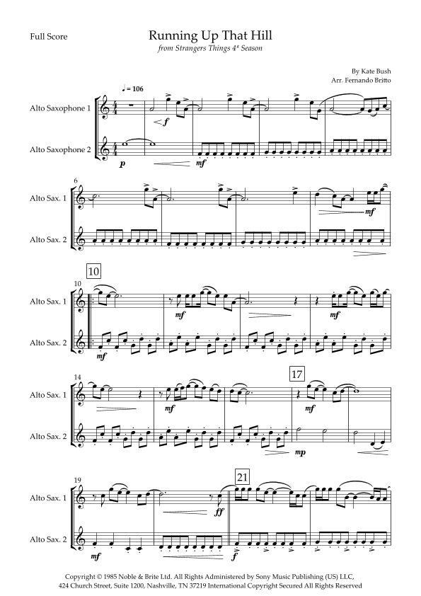 Running Up That Hill (arr. Fernando Britto)