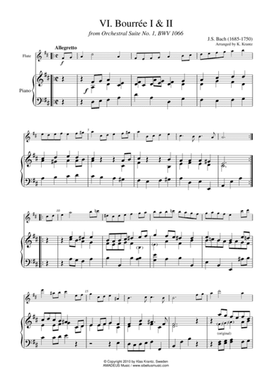 Bourree 1 & 2 from Suite No 1, BWV 1066 for flute and piano (arr. K. Krantz)
