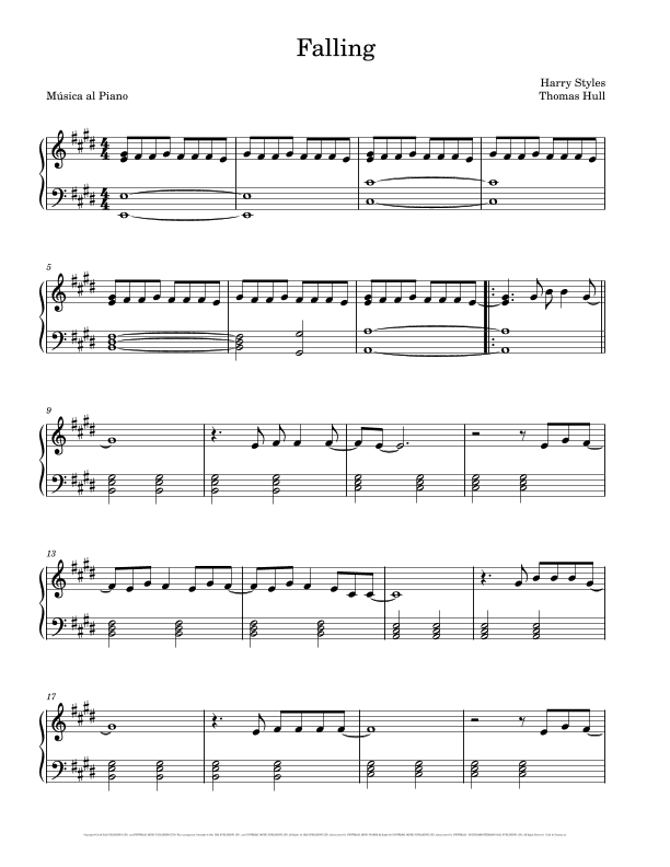 Falling (arr. Música al Piano)