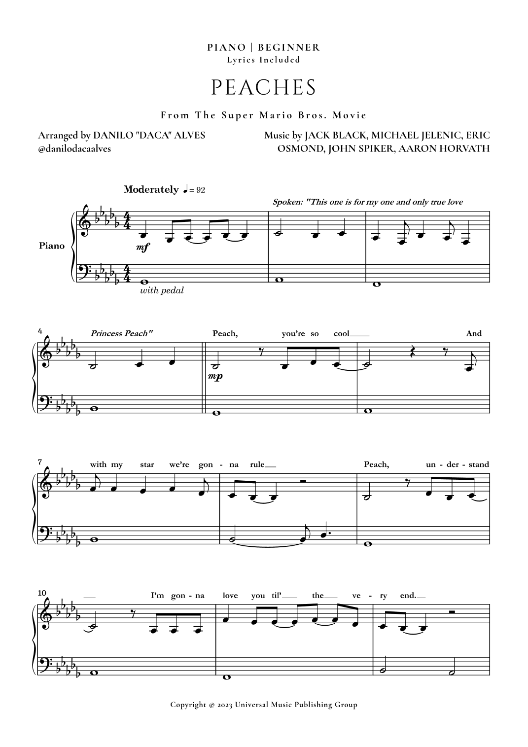 Peaches (arr. Danilo "Daca" Alves)