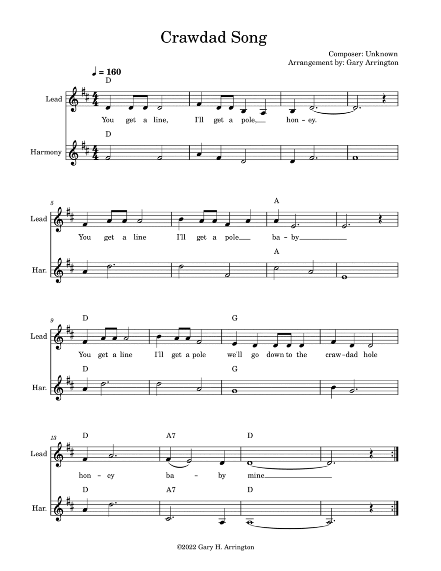 Crawdad Song (arr. Gary Arrington)