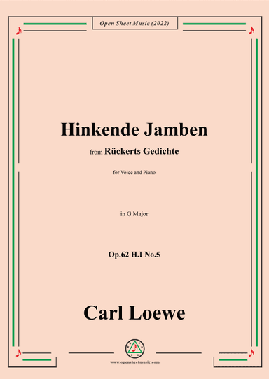 Loewe-Hinkende Jamben,in G Major,Op.62 H.I No.5 (arr. OSM Press)