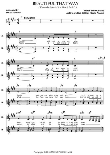 Beautiful That Way Original English Version (arr. Mark Pepping)