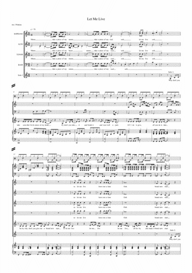 Let Me Live (arr. Izzy Watkins)